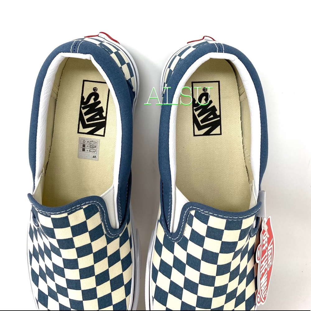 VANS Classic Slip On Checkerboard Blue Men’s - Picture 4 of 8